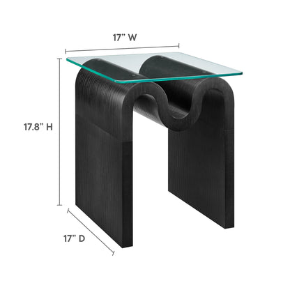 Modway - Ondine Glass Top Side Table by Modway  Living Room Tables Black - EEI-6902-BLK
