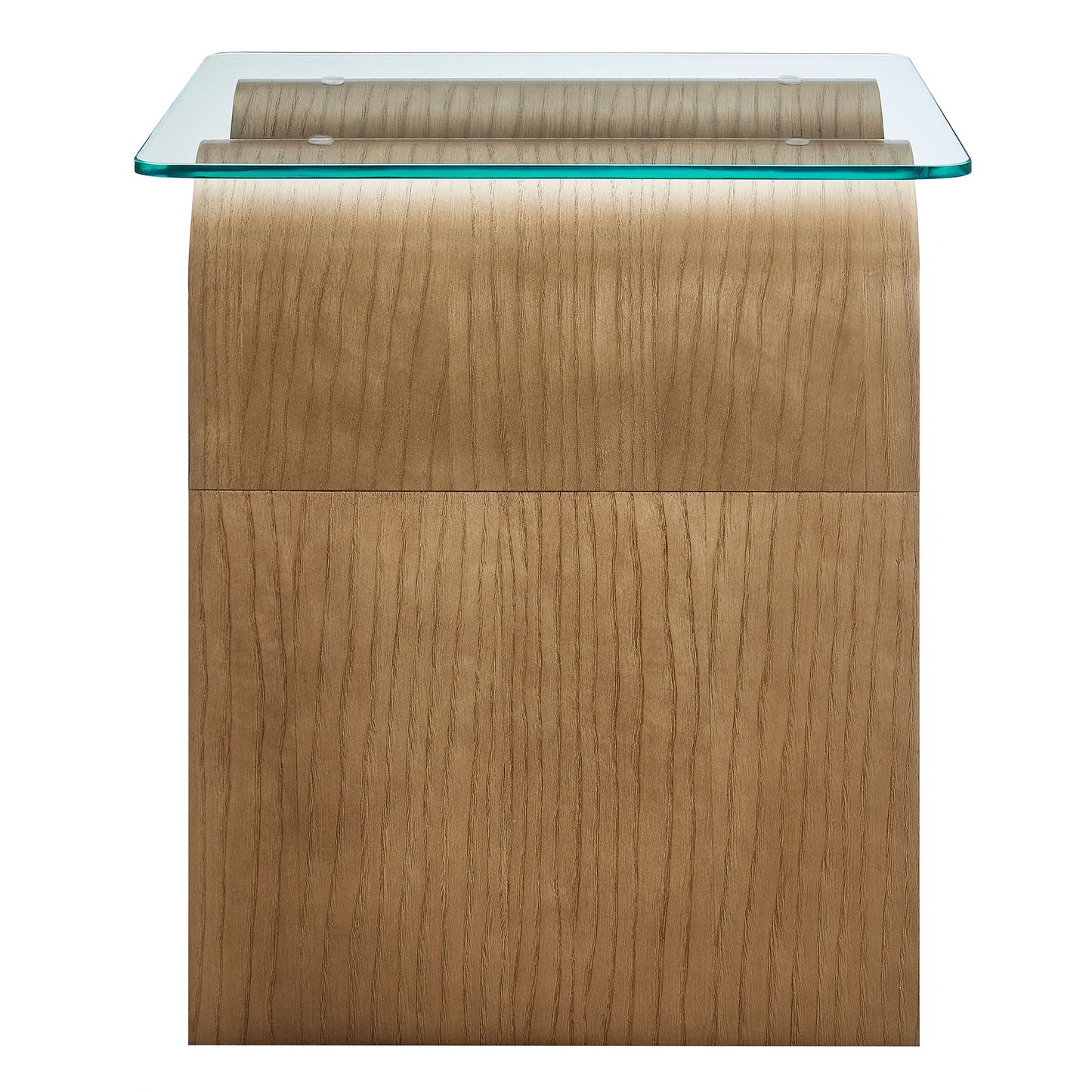 Modway - Ondine Glass Top Side Table by Modway  Living Room Tables Brown - EEI-6902-NAT