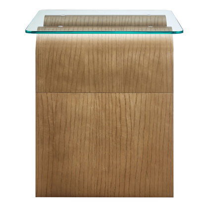 Modway - Ondine Glass Top Side Table by Modway  Living Room Tables Brown - EEI-6902-NAT