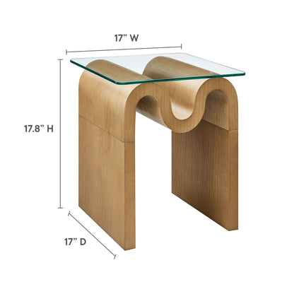 Modway - Ondine Glass Top Side Table by Modway  Living Room Tables Brown - EEI-6902-NAT