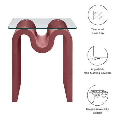 Modway - Ondine Glass Top Side Table by Modway  Living Room Tables Purple - EEI-6902-SPA