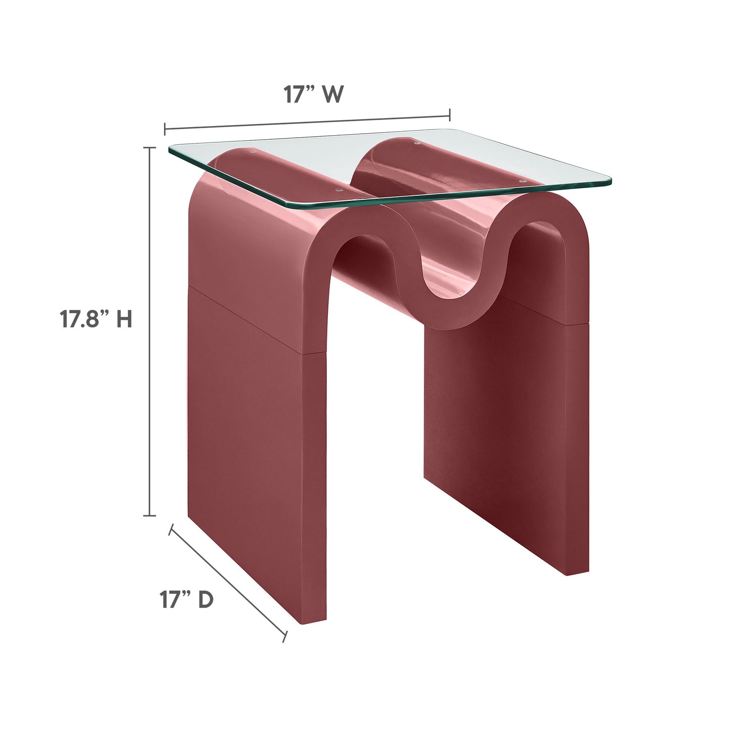 Modway - Ondine Glass Top Side Table by Modway  Living Room Tables Purple - EEI-6902-SPA