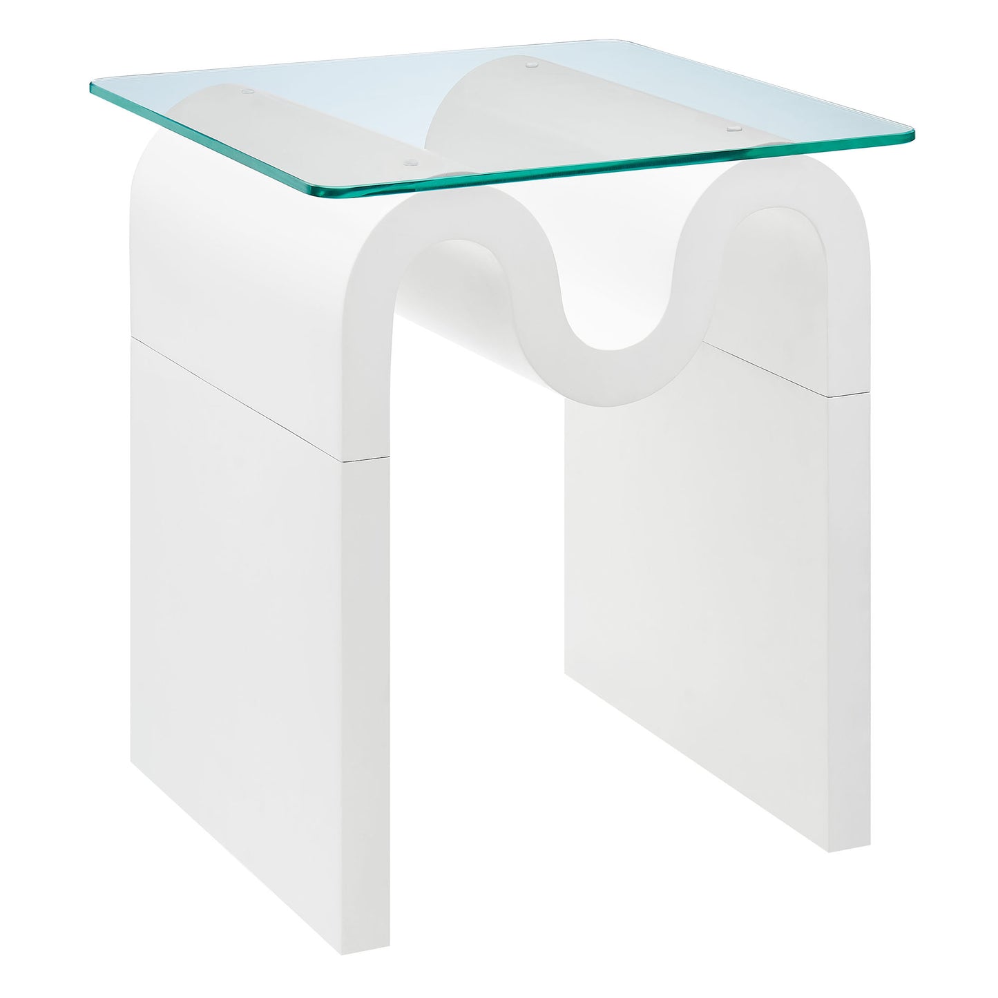 Modway - Ondine Glass Top Side Table by Modway  Living Room Tables White - EEI-6902-WHI