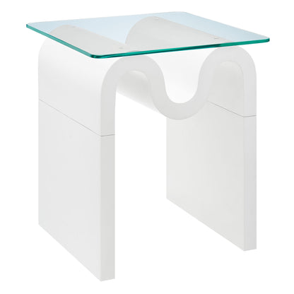 Modway - Ondine Glass Top Side Table by Modway  Living Room Tables White - EEI-6902-WHI