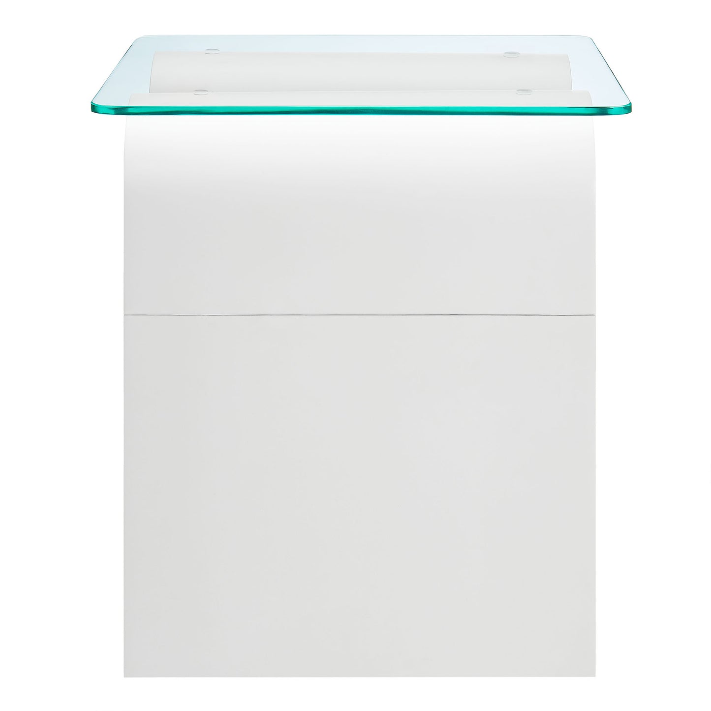 Modway - Ondine Glass Top Side Table by Modway  Living Room Tables White - EEI-6902-WHI