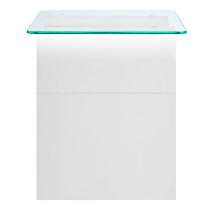 Modway - Ondine Glass Top Side Table by Modway  Living Room Tables White - EEI-6902-WHI