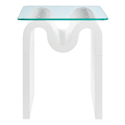 Modway - Ondine Glass Top Side Table by Modway  Living Room Tables White - EEI-6902-WHI