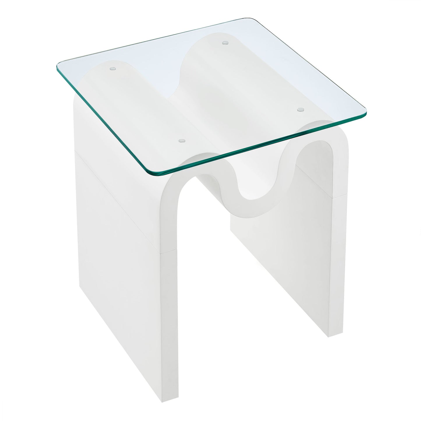 Modway - Ondine Glass Top Side Table by Modway  Living Room Tables White - EEI-6902-WHI