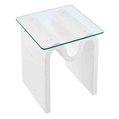 Modway - Ondine Glass Top Side Table by Modway  Living Room Tables White - EEI-6902-WHI