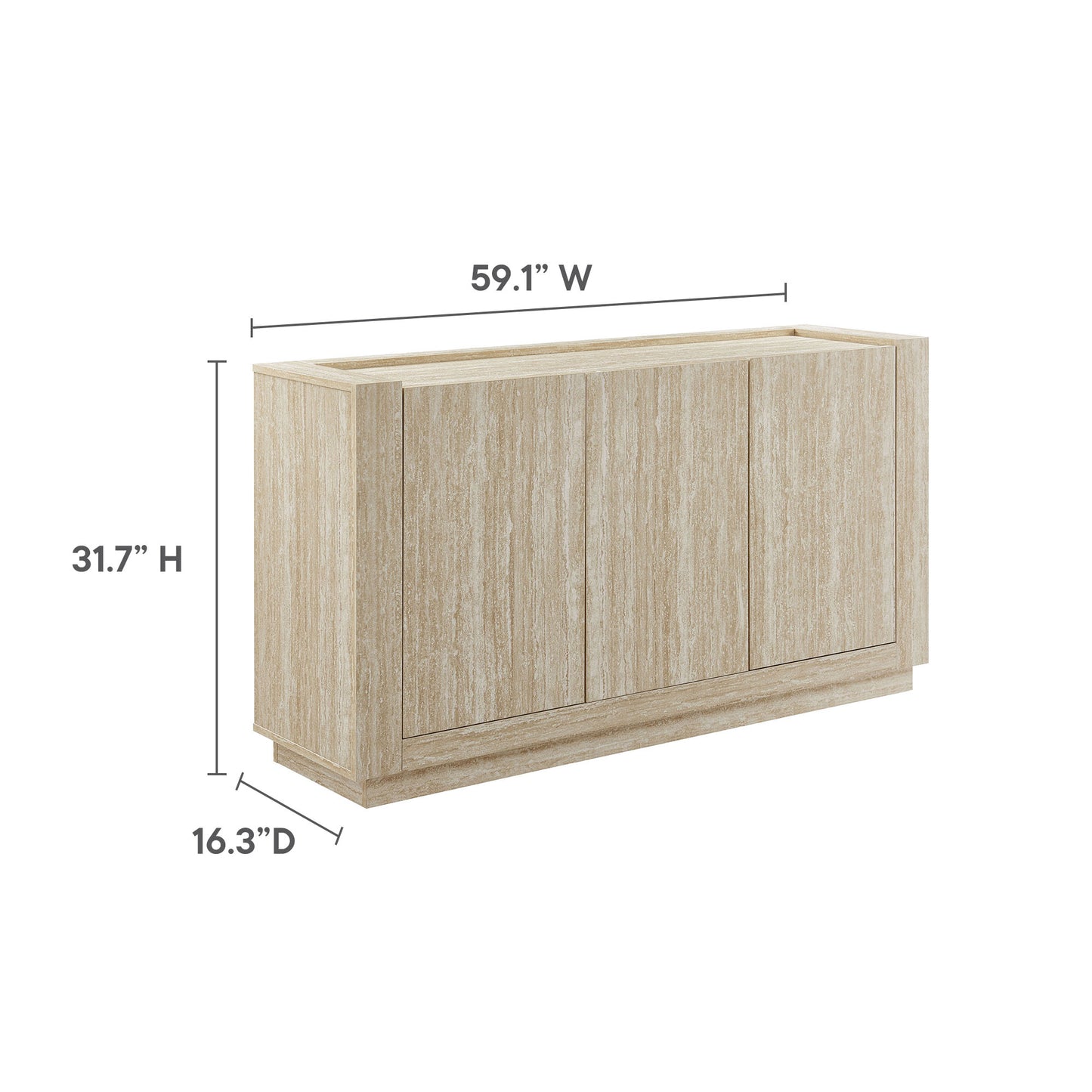Modway - Hollis 59" Travertine Sideboard by Modway  Living Room Decor Brown - EEI-6906-TRA