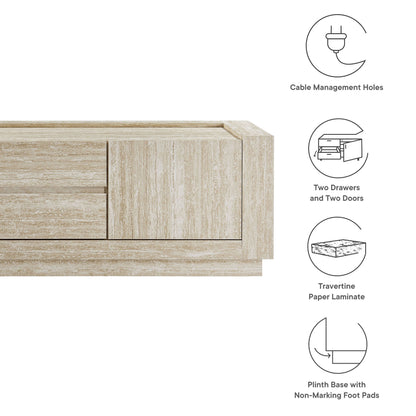 Modway - Hollis 59" Travertine TV Stand by Modway  Living Room Decor Brown - EEI-6907-TRA