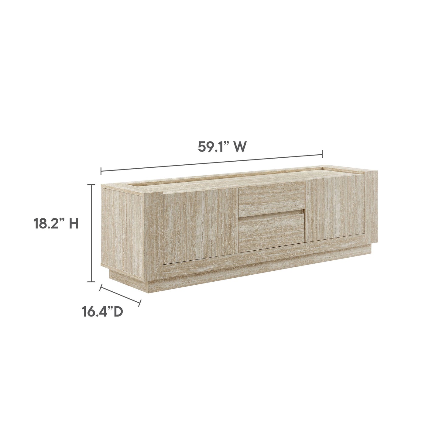 Modway - Hollis 59" Travertine TV Stand by Modway  Living Room Decor Brown - EEI-6907-TRA