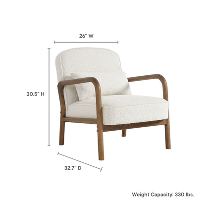 Modway - Charlie Boucle Upholstered Armchair by Modway  Living Room Sofas and Armchairs White - EEI-6909-IVO