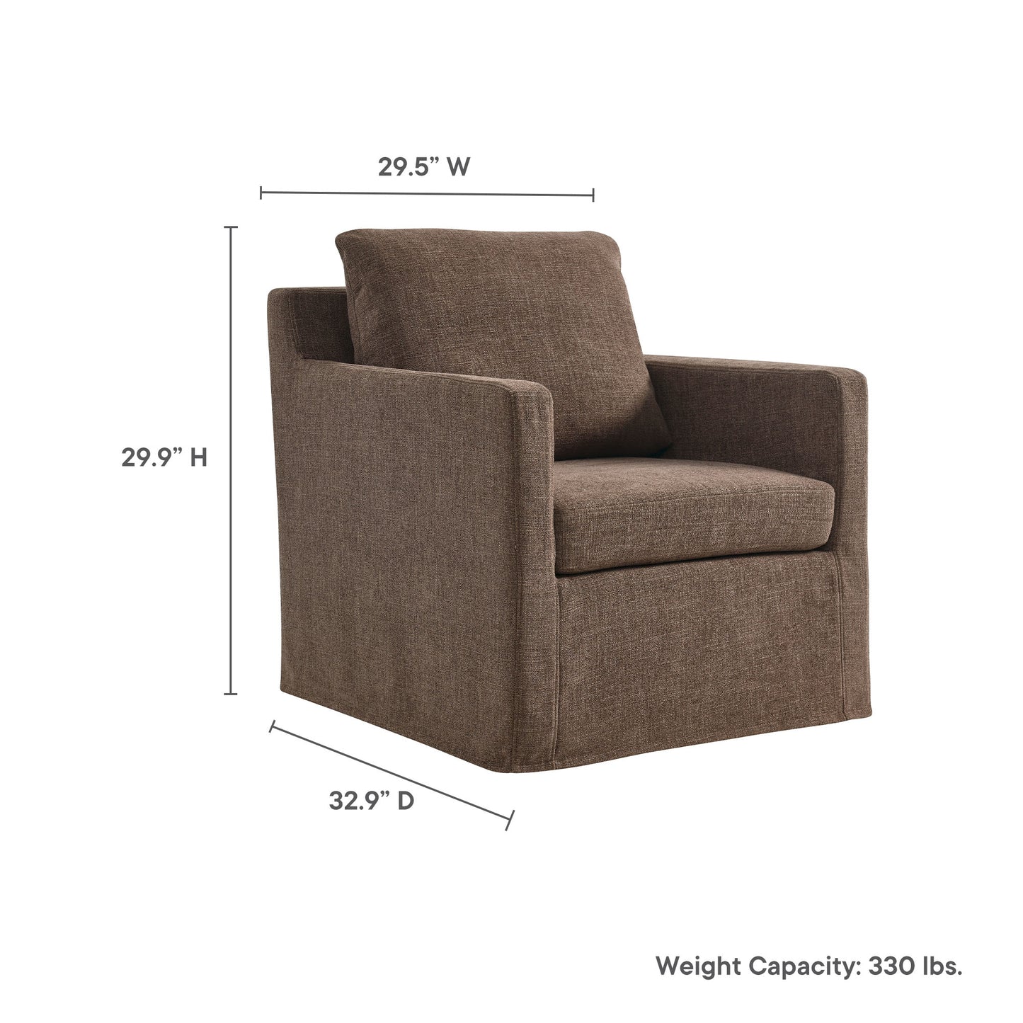 Modway - Serene Fabric Slipcovered Swivel Armchair by Modway  Living Room Sofas and Armchairs Brown - EEI-6910-MOC