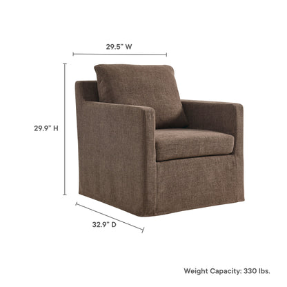 Modway - Serene Fabric Slipcovered Swivel Armchair by Modway  Living Room Sofas and Armchairs Brown - EEI-6910-MOC