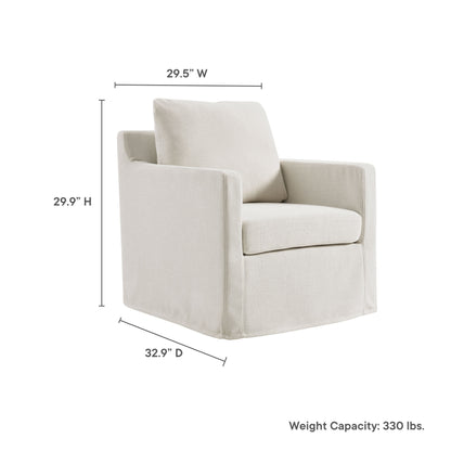 Modway - Serene Fabric Slipcovered Swivel Armchair by Modway  Living Room Sofas and Armchairs Gray - EEI-6910-SAL