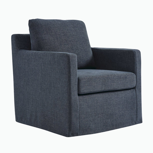 Modway - Serene Fabric Slipcovered Swivel Armchair by Modway  Living Room Sofas and Armchairs Blue - EEI-6910-SLB
