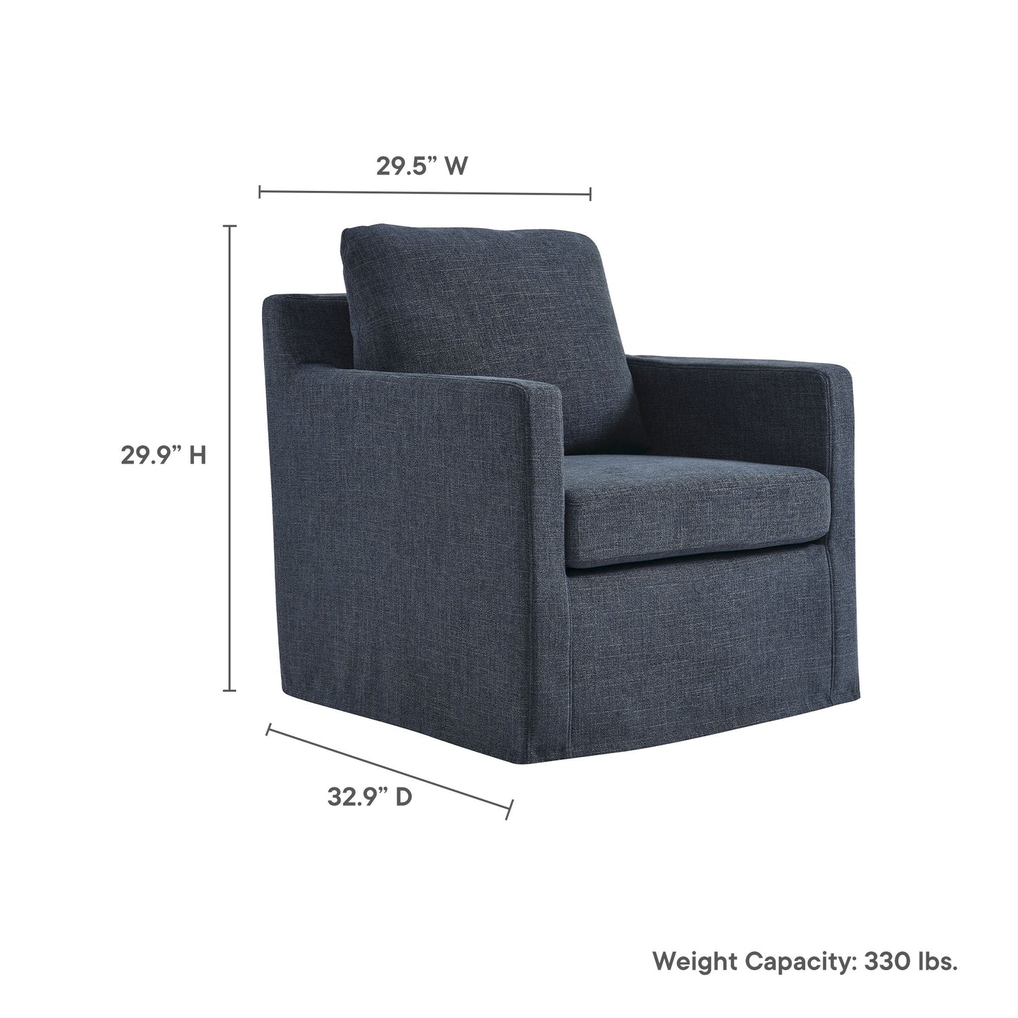 Modway - Serene Fabric Slipcovered Swivel Armchair by Modway  Living Room Sofas and Armchairs Blue - EEI-6910-SLB