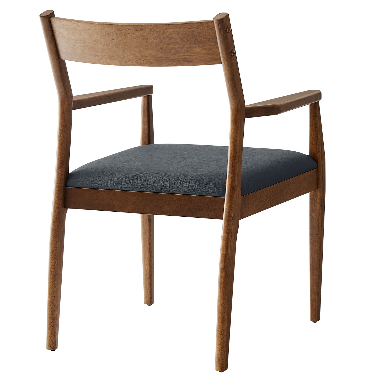 Modway - Solara Vegan Leather Wood Dining Armchairs Set of 2 by Modway  Bar and Dining Dining Chairs Black - EEI-6915-WAL-BLK