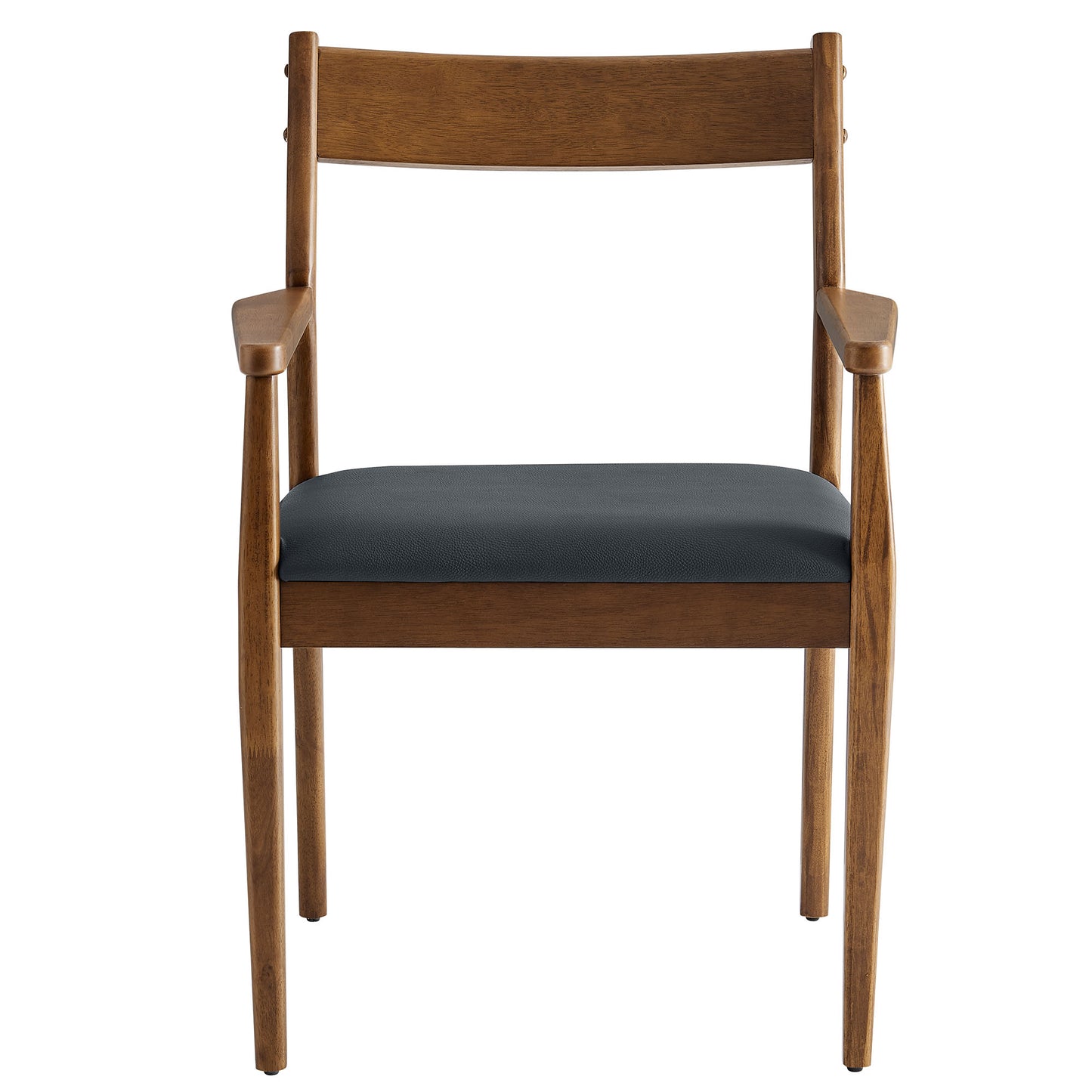 Modway - Solara Vegan Leather Wood Dining Armchairs Set of 2 by Modway  Bar and Dining Dining Chairs Black - EEI-6915-WAL-BLK