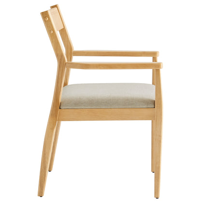 Modway - Solara Fabric Wood Dining Armchairs Set of 2 by Modway  Bar and Dining Dining Chairs Brown - EEI-6916-NAT-HEB