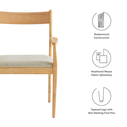 Modway - Solara Fabric Wood Dining Armchairs Set of 2 by Modway  Bar and Dining Dining Chairs Brown - EEI-6916-NAT-HEB