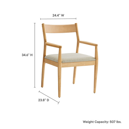 Modway - Solara Fabric Wood Dining Armchairs Set of 2 by Modway  Bar and Dining Dining Chairs Brown - EEI-6916-NAT-HEB