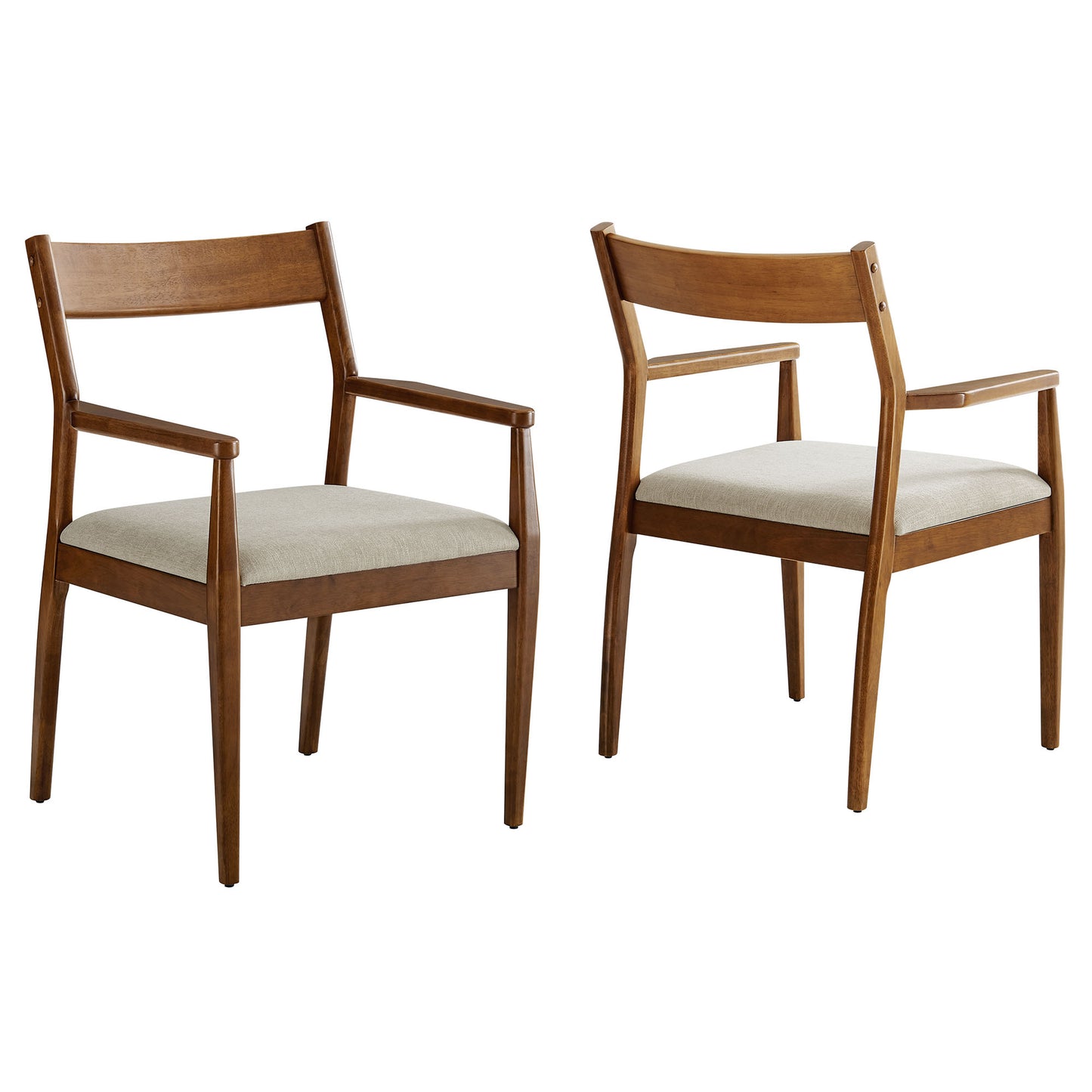 Modway - Solara Fabric Wood Dining Armchairs Set of 2 by Modway  Bar and Dining Dining Chairs Brown - EEI-6916-WAL-HEB