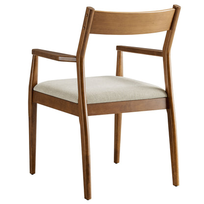 Modway - Solara Fabric Wood Dining Armchairs Set of 2 by Modway  Bar and Dining Dining Chairs Brown - EEI-6916-WAL-HEB