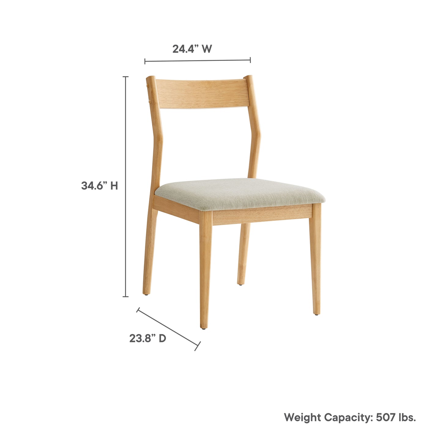 Modway - Solara 7-Piece Wood Dining Set with Fabric Upholstered Side Chairs by Modway  Bar and Dining Dining Sets Brown - EEI-7079-NAT-HEB