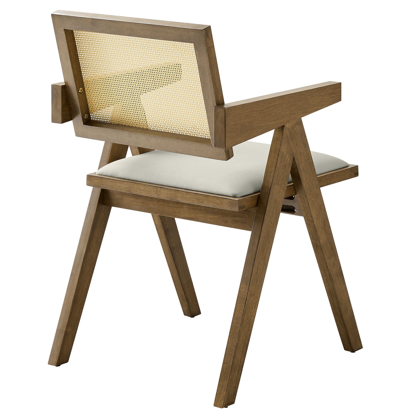 Modway - Thera Vegan Leather Cane Dining Armchairs Set of 2 by Modway  Bar and Dining Dining Chairs Gray - EEI-6919-WEO-STO