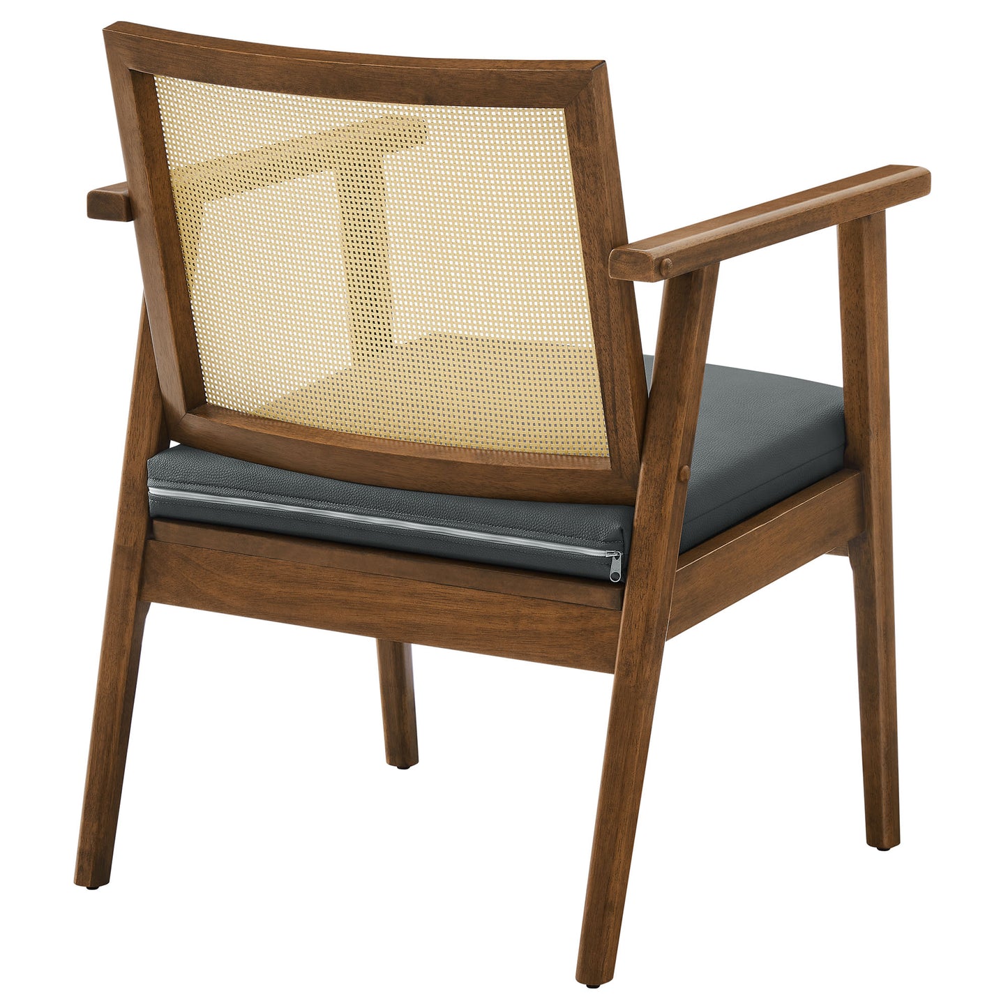 Modway - Thera Vegan Leather and Cane Accent Armchairs Set of 2 by Modway  Living Room Sofas and Armchairs Black - EEI-6921-WAL-BLK