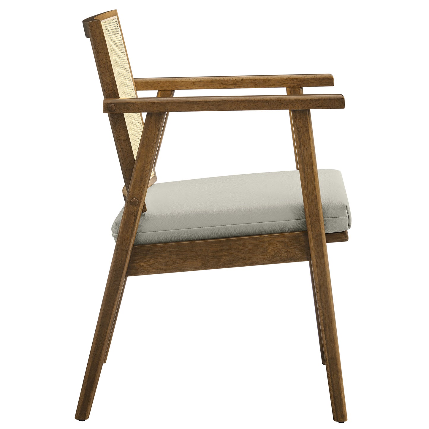 Modway - Thera Vegan Leather and Cane Accent Armchairs Set of 2 by Modway  Living Room Sofas and Armchairs Gray - EEI-6921-WEO-STO