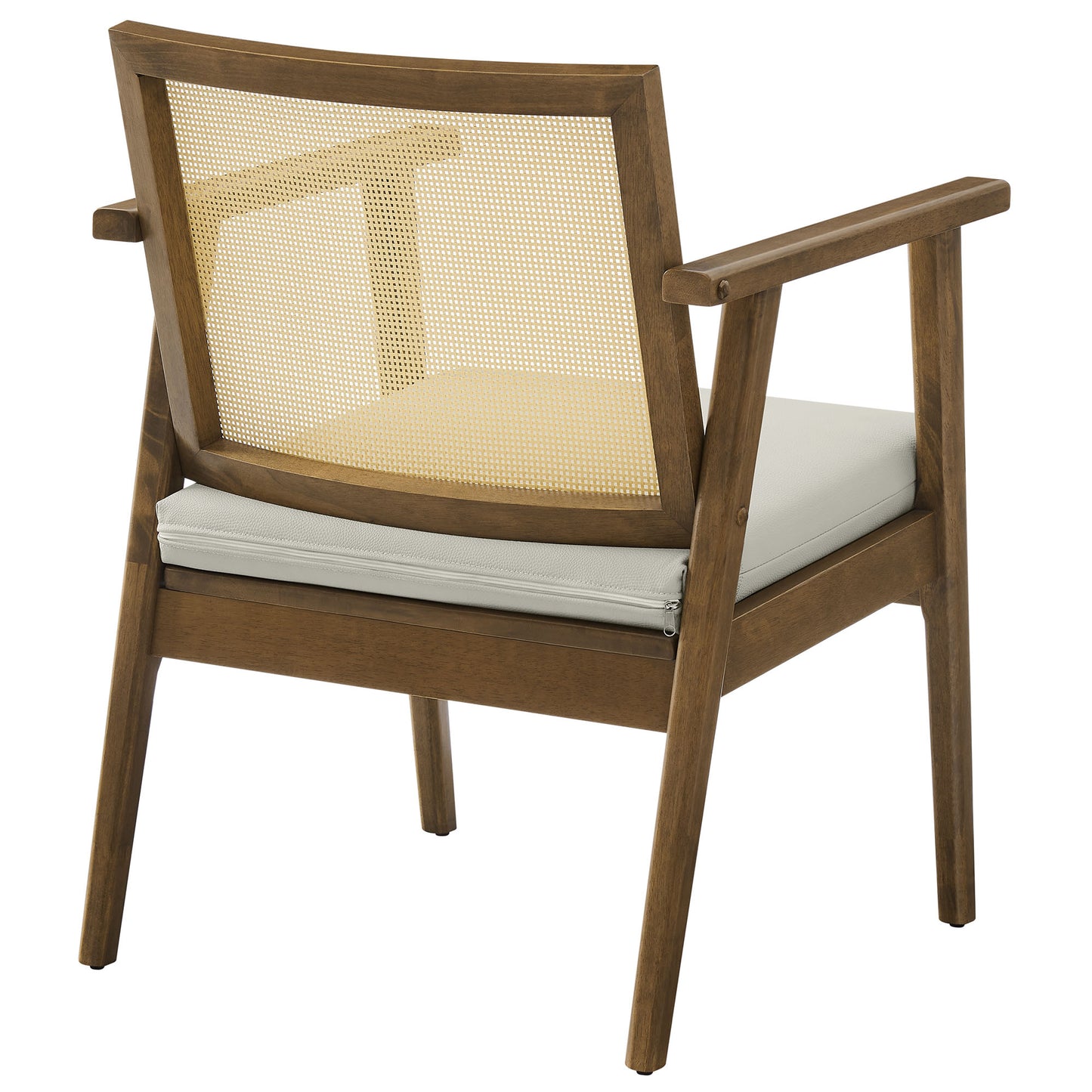 Modway - Thera Vegan Leather and Cane Accent Armchairs Set of 2 by Modway  Living Room Sofas and Armchairs Gray - EEI-6921-WEO-STO