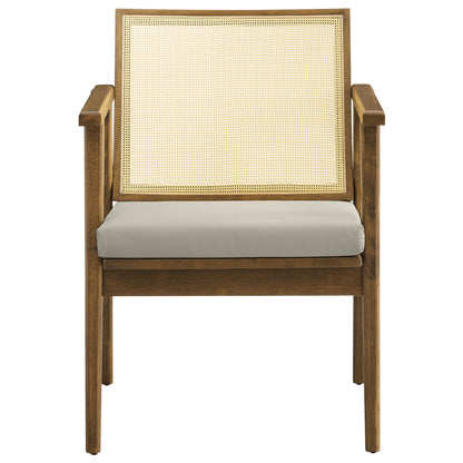 Modway - Thera Vegan Leather and Cane Accent Armchairs Set of 2 by Modway  Living Room Sofas and Armchairs Gray - EEI-6921-WEO-STO