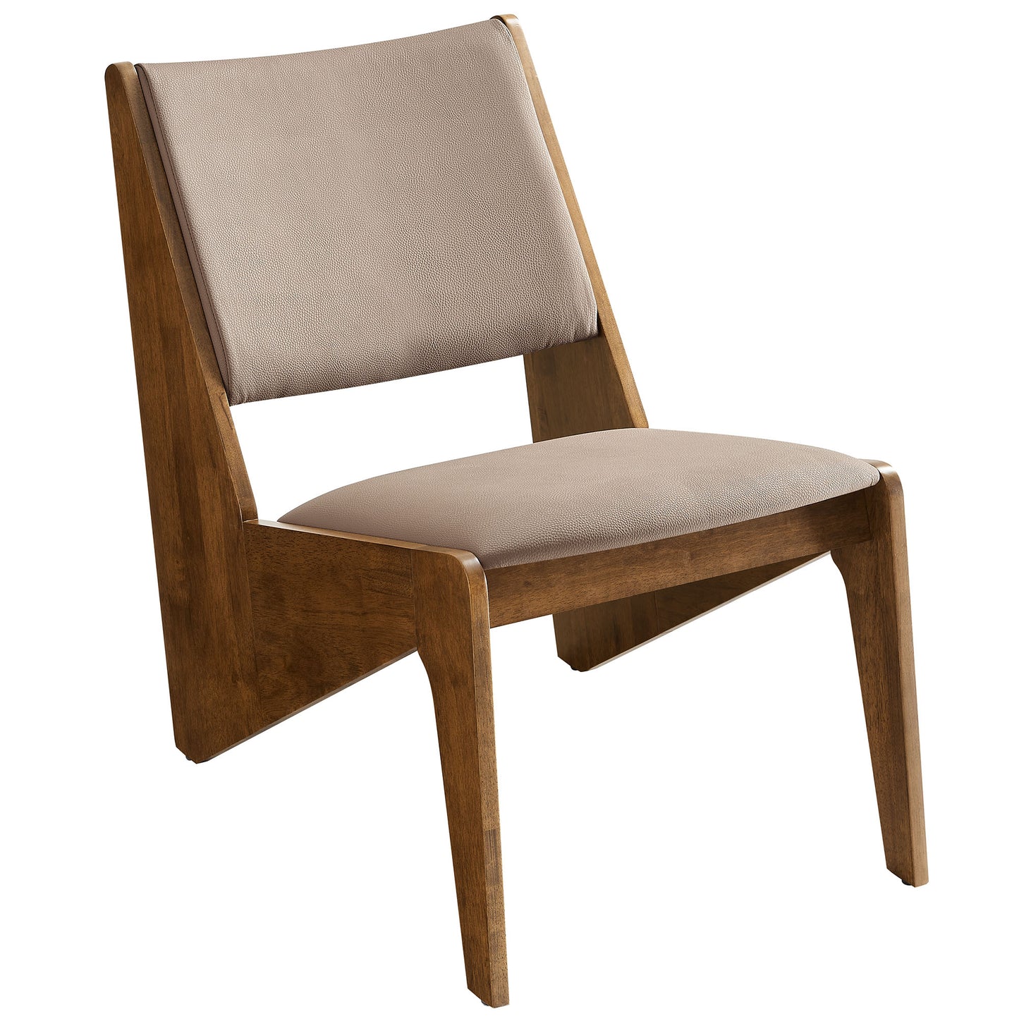 Modway - Rylina Vegan Leather Accent Chairs Set of 2 by Modway  Living Room Sofas and Armchairs Brown - EEI-6922-WAL-BRN