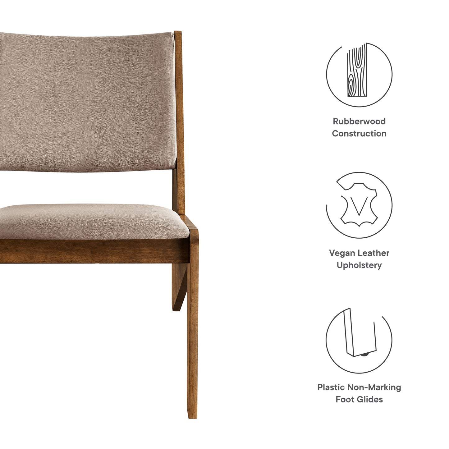 Modway - Rylina Vegan Leather Accent Chairs Set of 2 by Modway  Living Room Sofas and Armchairs Brown - EEI-6922-WAL-BRN