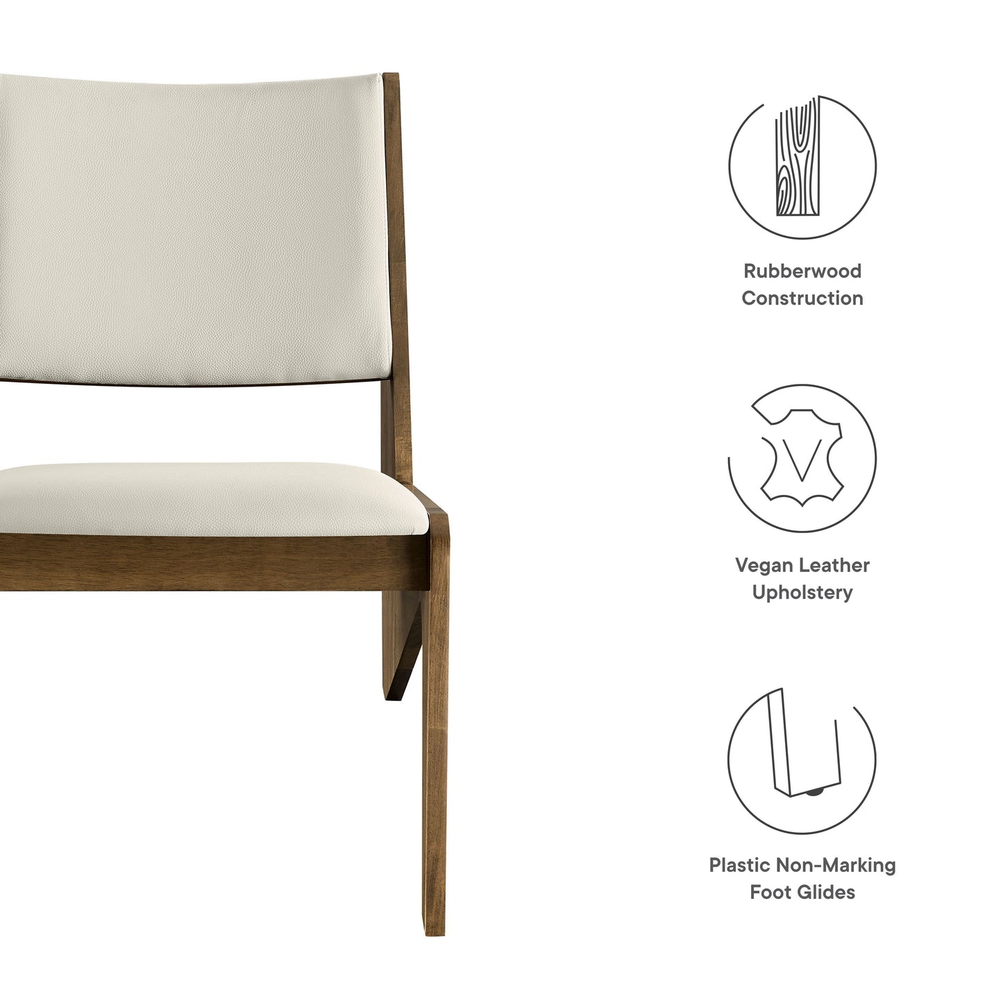 Modway - Rylina Vegan Leather Accent Chairs Set of 2 by Modway  Living Room Sofas and Armchairs Gray - EEI-6922-WEO-STO