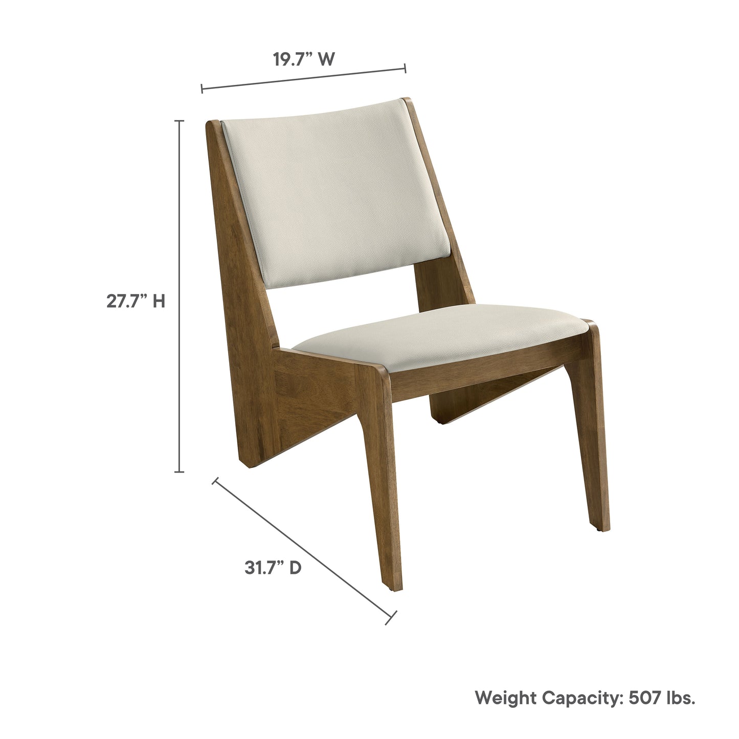 Modway - Rylina Vegan Leather Accent Chairs Set of 2 by Modway  Living Room Sofas and Armchairs Gray - EEI-6922-WEO-STO