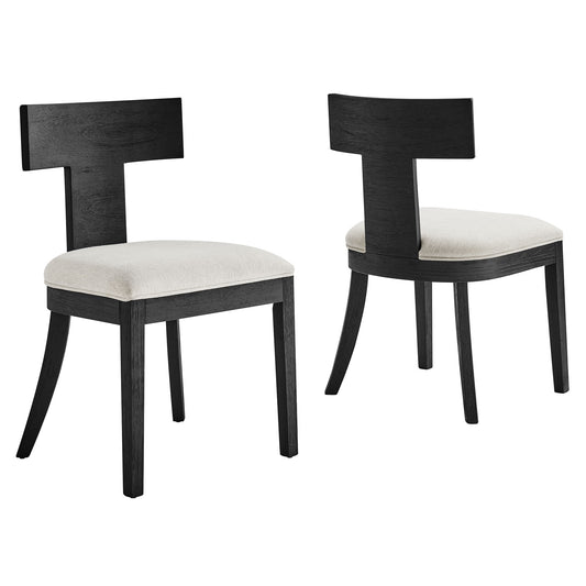 Modway - Peregrine Wood and Fabric Upholstered Dining Chairs Set of 2 by Modway  Bar and Dining Dining Chairs White - EEI-6923-BLK-HEI