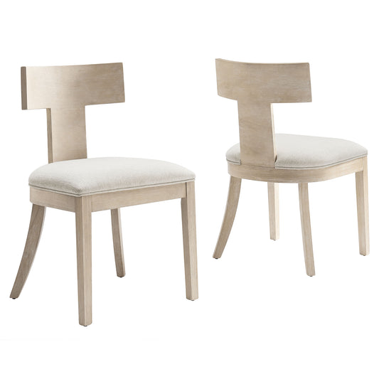 Modway - Peregrine Wood and Fabric Upholstered Dining Chairs Set of 2 by Modway  Bar and Dining Dining Chairs White - EEI-6923-NAT-HEI
