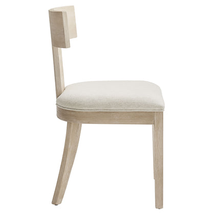 Modway - Peregrine Wood and Fabric Upholstered Dining Chairs Set of 2 by Modway  Bar and Dining Dining Chairs White - EEI-6923-NAT-HEI
