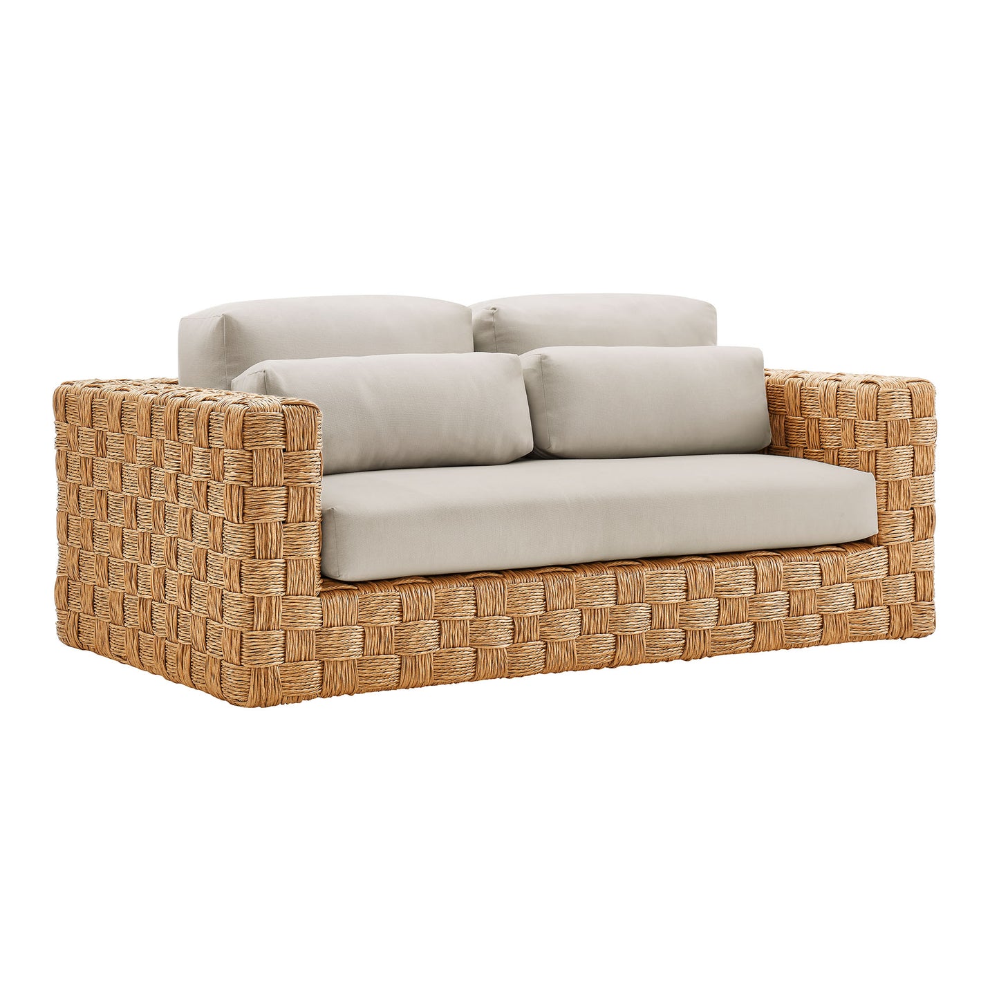 Modway - Thames Outdoor Patio Wicker Outdoor Patio Rattan Loveseat by Modway  Outdoor Furniture Sofa Sectionals Gray - EEI-6924-NAT-LGR