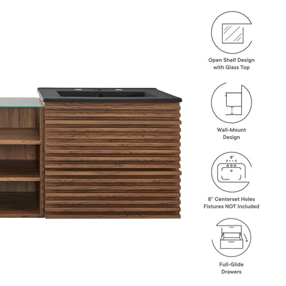 Modway - Render 62" Wall-Mount Double Sink Bathroom Vanity by Modway  Bathroom Vanities Black - EEI-6941-WAL-BLK