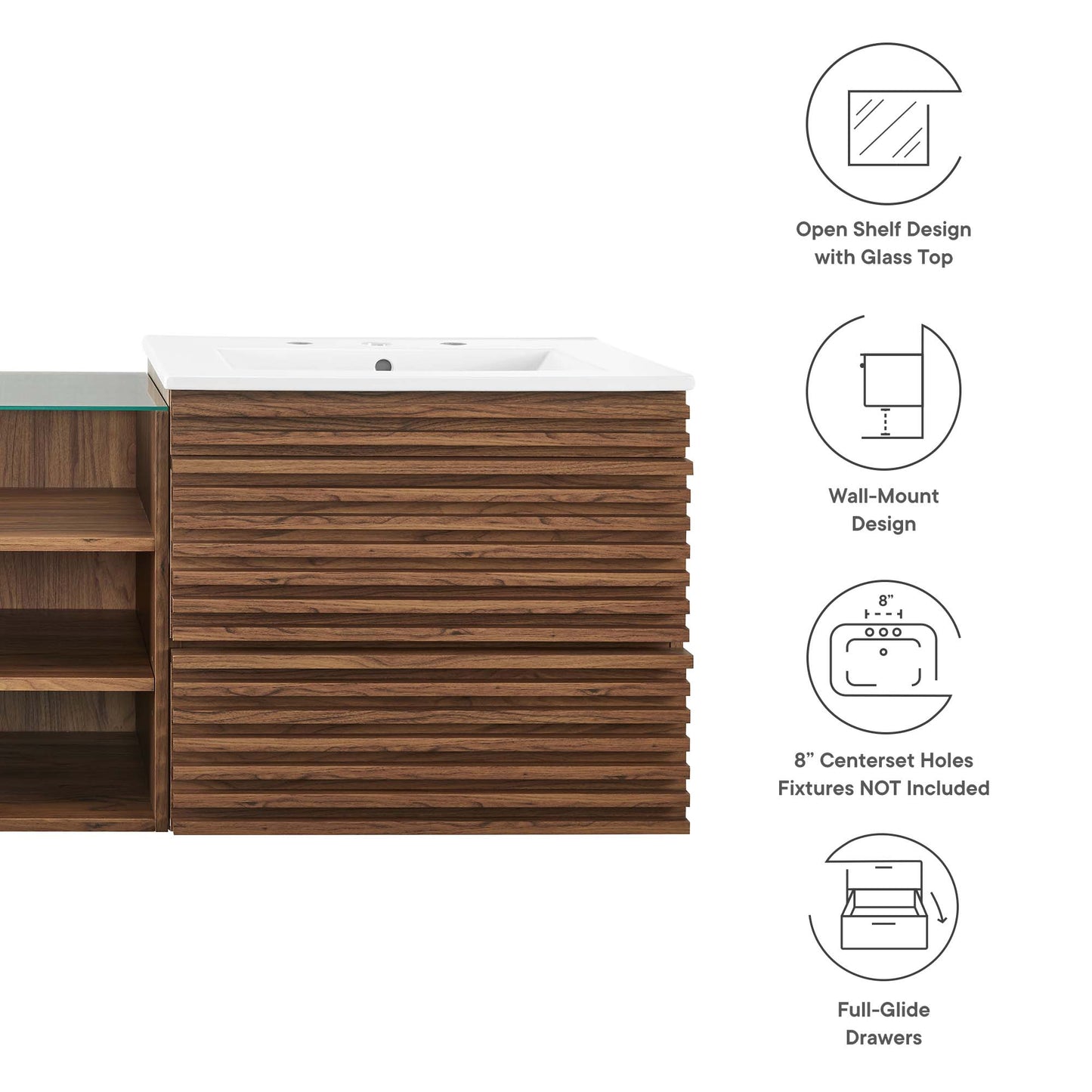 Modway - Render 62" Wall-Mount Double Sink Bathroom Vanity by Modway  Bathroom Vanities White - EEI-6941-WAL-WHI