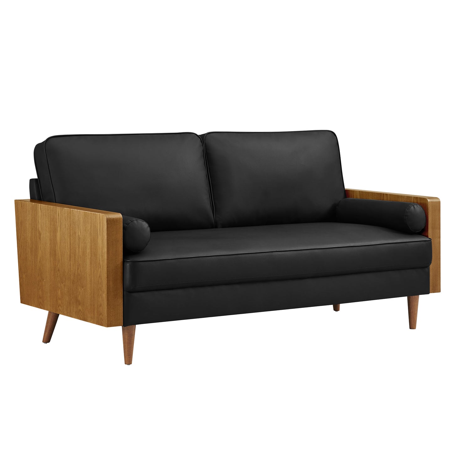 Modway - Kellan Vegan Leather Sofa by Modway  Living Room Sofas and Armchairs Black - EEI-6942-WAL-BLK