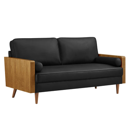 Modway - Kellan Vegan Leather Sofa by Modway  Living Room Sofas and Armchairs Black - EEI-6942-WAL-BLK
