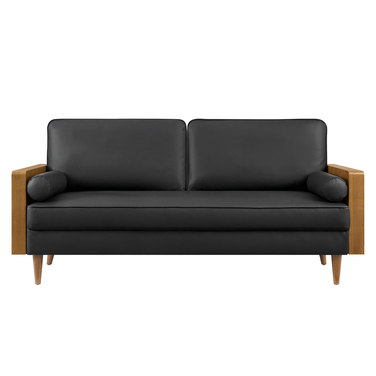 Modway - Kellan Vegan Leather Sofa by Modway  Living Room Sofas and Armchairs Black - EEI-6942-WAL-BLK