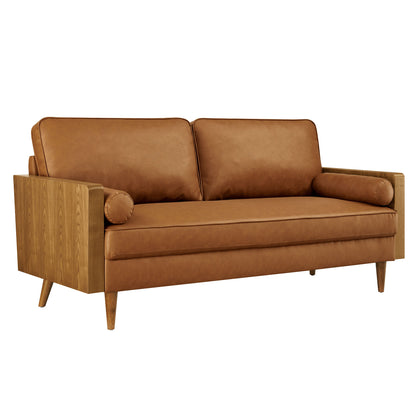 Modway - Kellan Vegan Leather Sofa by Modway  Living Room Sofas and Armchairs Brown - EEI-6942-WAL-TAN