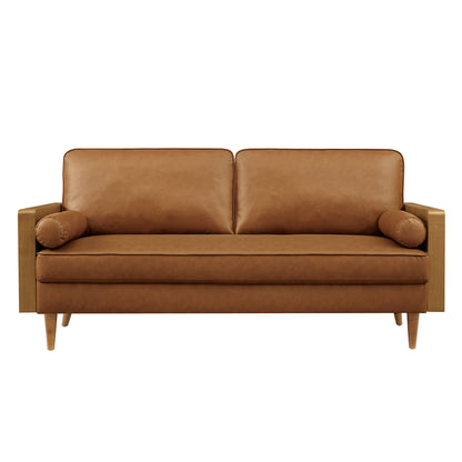 Modway - Kellan Vegan Leather Sofa by Modway  Living Room Sofas and Armchairs Brown - EEI-6942-WAL-TAN